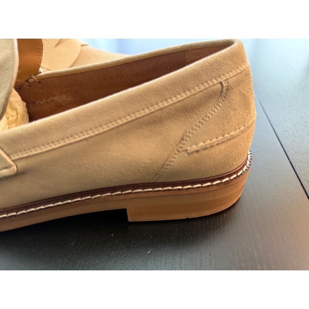 Cole Haan Suede Dress Penny Loafer Men Size 10.5 M Cream Leather Moc-Toe Slip-On - Picture 6 of 12